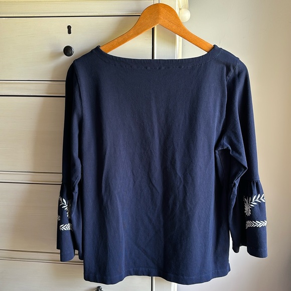 J Crew Navy & White Embroidered Shirt. Size Medium - Picture 4 of 5